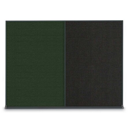 United Visual Products Double Door Radius Plus Corkboard, 48"X UV8003PLUS-BLACK-ULTMAR